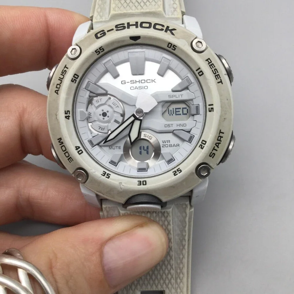 Casio G-SHOCK 5590 GA-2000 Mens Watch 46mm White Carbon Core New Battery